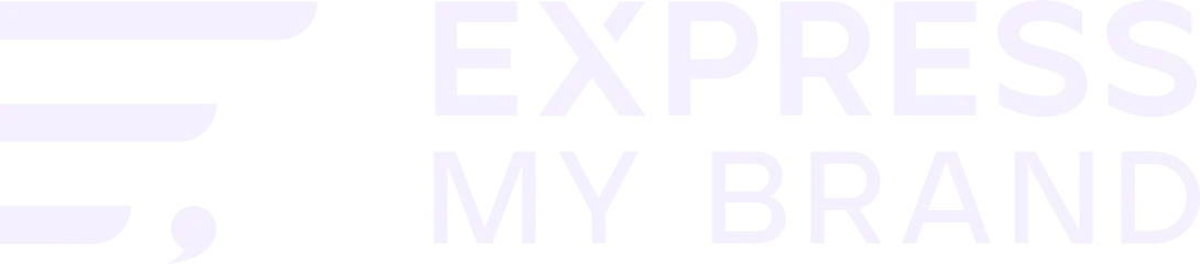 Express My Brand logo with stripes and text