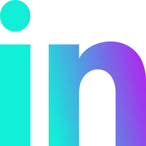Colorful lowercase 'in' gradient logo