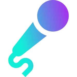 Gradient microphone icon on white background