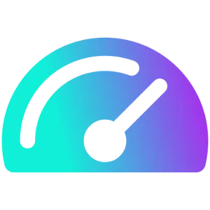 Colorful speedometer icon indicating performance