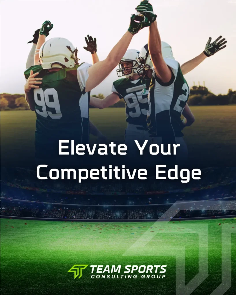 Football players celebrating on field.