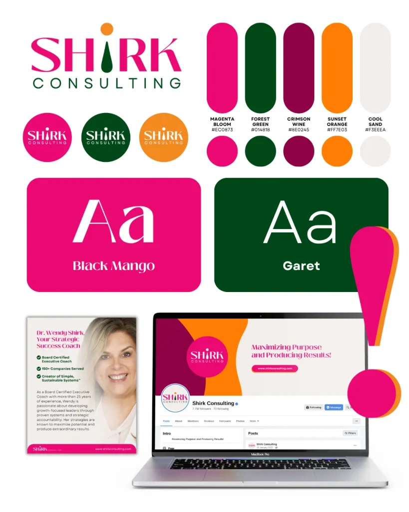 Shirk Consulting branding and color palette design.